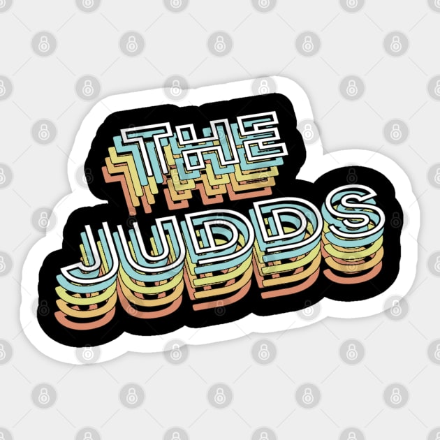 The Judds Retro Typography Faded Style Sticker by PREMAN PENSIUN PROJECT